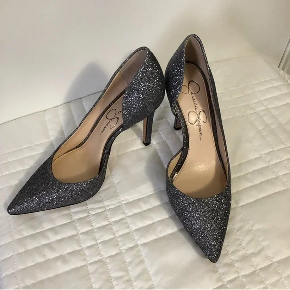Jessica Simpson Claudette Alloy Glitter Pump Size 6.5M