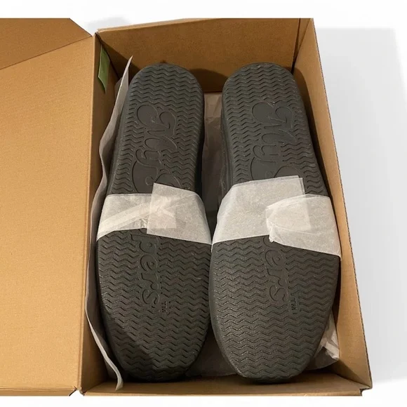 Men's Charcoal Gray Loafers Tissue Wrapper Across Laces Has Not Been Removed Yet