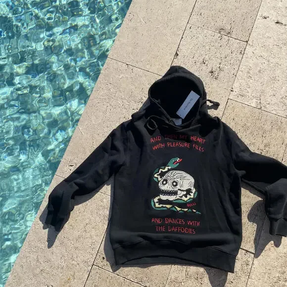 Gucci Embroidered Skull & Snake Hoodie RARE Authenticated L