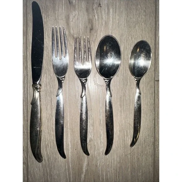 Vintage‎ 1847 Rogers Bros. FLAIR Silverplate 5 Piece Place Setting ~ Flatware