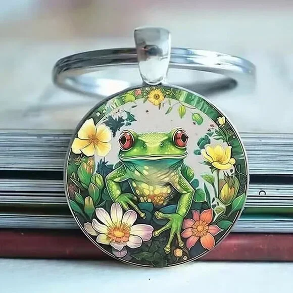 Stainless Steel FROG Keyring Keychain Accessory