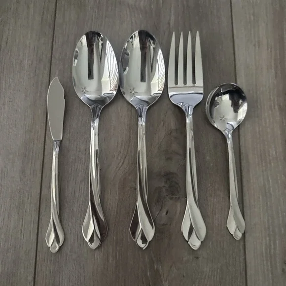 Solid Serving Spoon Oneida TRIBECA Stainless Serving Set Cold Meat Fork