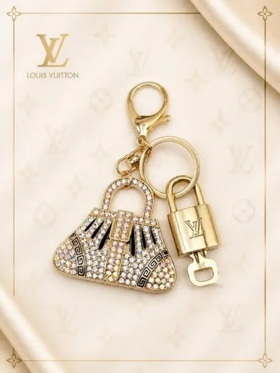 Louis Vuitton Authentic Gold Padlock 🔒 Key + Unbranded Keychain Bag Charm