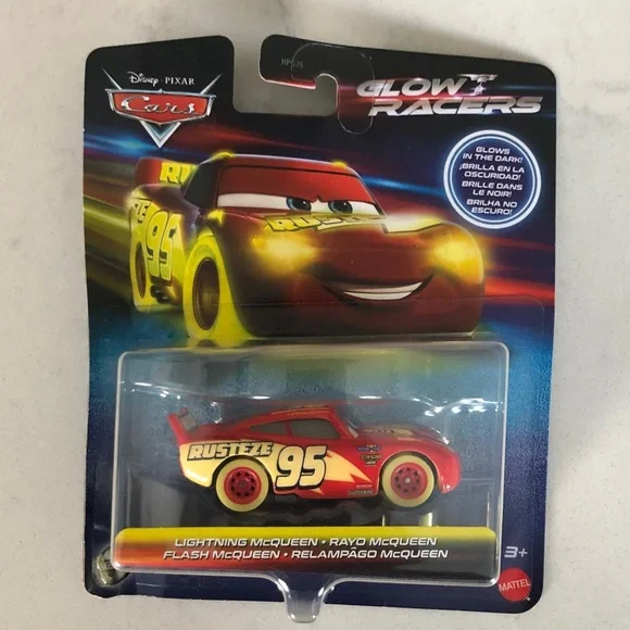 Pixar Cars Lightning McQueen Glow Racers Toy - Red