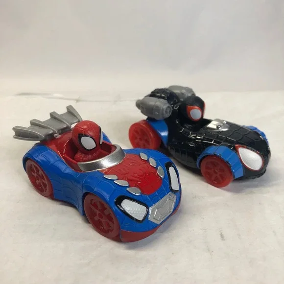 2 Marvel Spidey & His Amazing Friends Amazing Metals Die Cast Cars Miles Morales