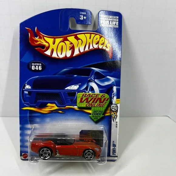 Hot Wheels 2002 First Editions Pony-Up Orange 046 Race & Win Diecast Car New