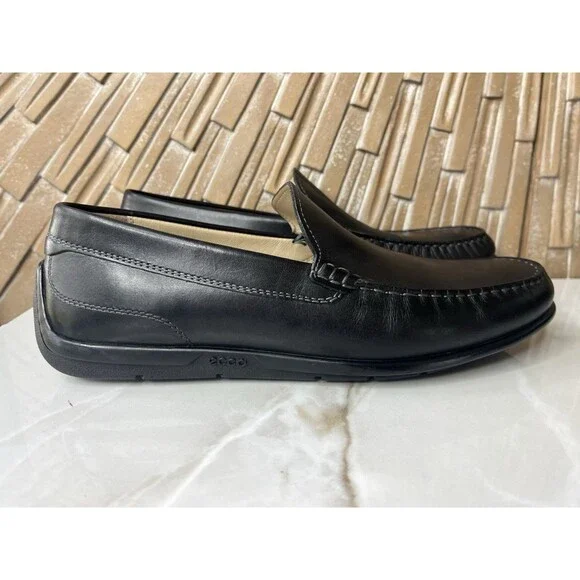 ECCO Classic Moc 2.0 Men Sz 43  Us 9 9.5 Leather Moccasin Slip On Loafers Shoes