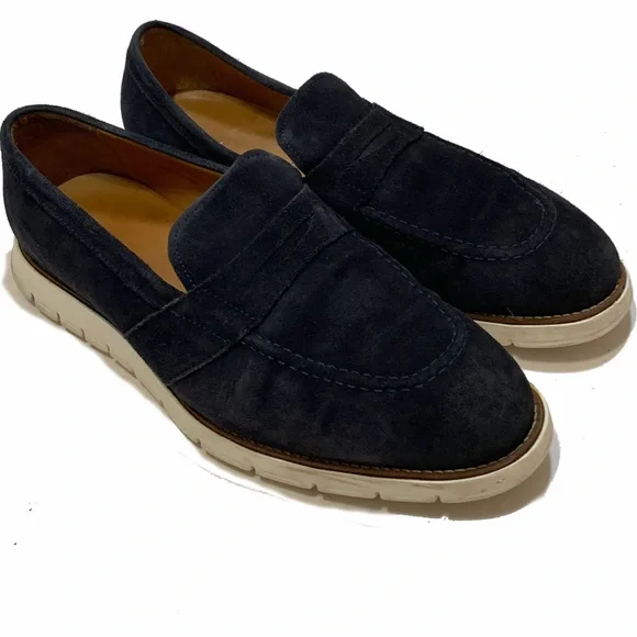 12 / armin oehler Men's Navy Suede Loafers