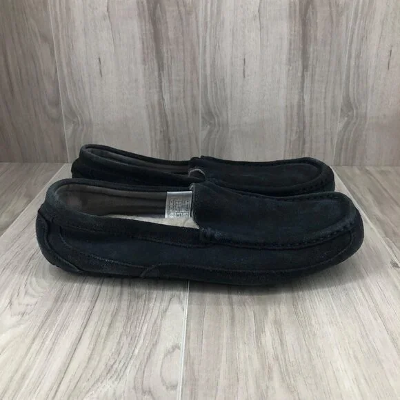 Ugg Slippers Mens 10 Alder Blue Suede Slip On Shoes