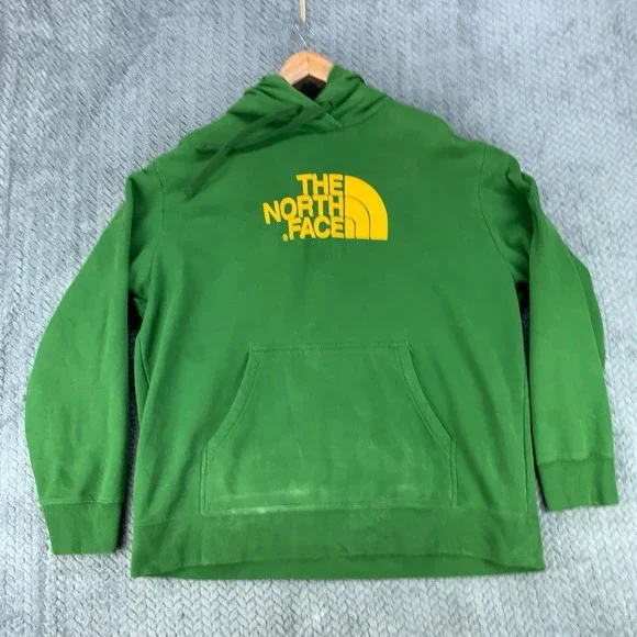 The North Face Hoodie Men's 2XL XXL Green Half Dome Pullover Outdoors Soft