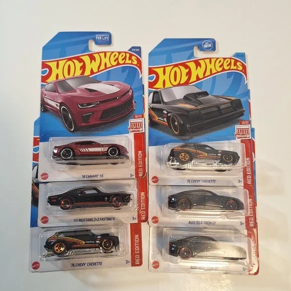 Hot Wheels Target Red Edition Some Damage 6 Cars Mustang/ Camaro