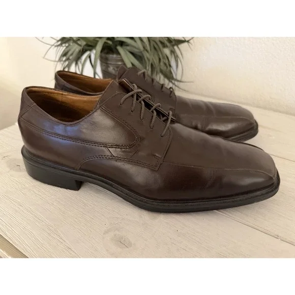 Rockport Men's Dress Shoes Size 10 Leather Brown Oxford Lace Up Loafers APM12084