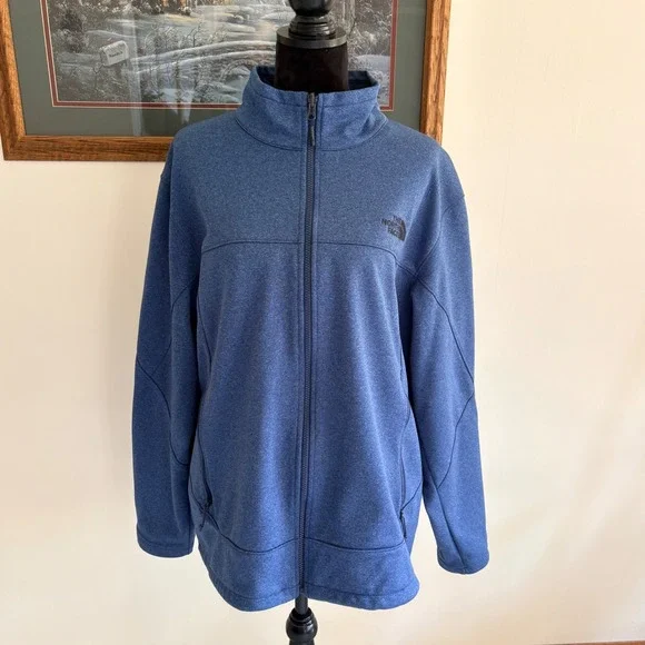 The North Face Fleece Jacket Mens XL Blue Full Zip Grid Lining Outdoor Layering