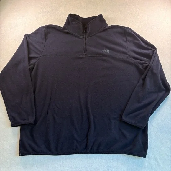 The North Face Jacket Mens 3XL  Navy Blue Cedar Trail Grid Fleece Lining 1/4 Zip