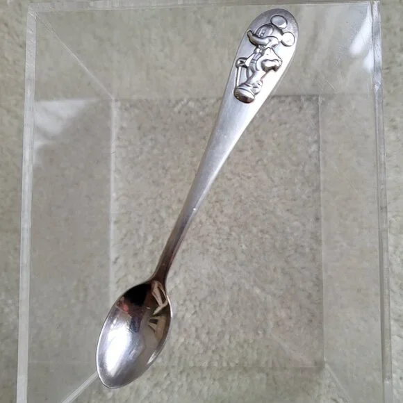 Vintage Reed & Barton Silver Plated Disney Mickey Mouse Child Baby Feeding Spoon