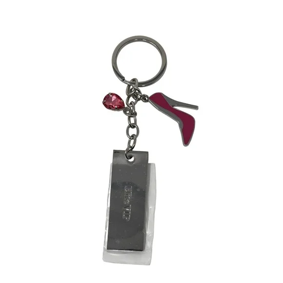 JustFab Keychain Women OS‎ Silver Pink Stiletto Pump Elite VIP Bag Charm