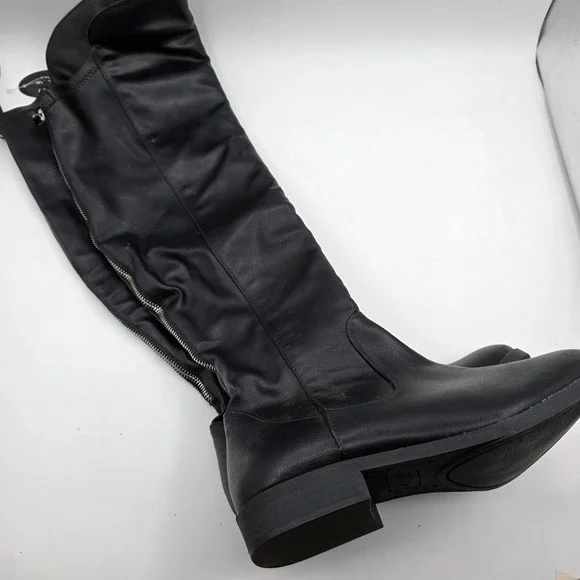 Style & Co Hayley WC Black Over The Knee Wide Calf Boots Low Block Heel Size 7M