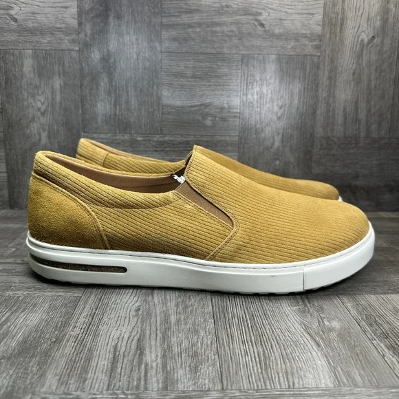 Birkenstock Oswego Slip On Mens 13 Mustard Yellow Corduroy Casual Sneaker NEW