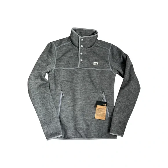The North Face Sherpa‎ Patrol 1/4 Snap Pullover Heather Grey Fleece Mens XS NEW