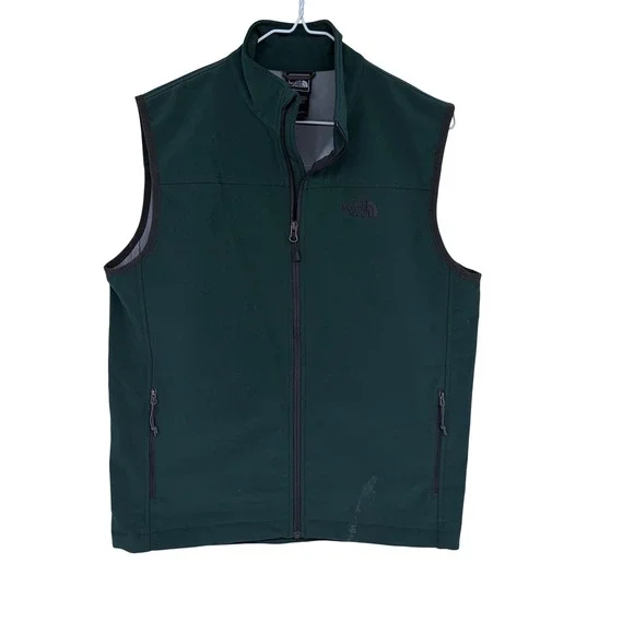 The North Face Green Full Zip Vest Medium‎ Men's Lightweight Outdoor Soft Shell