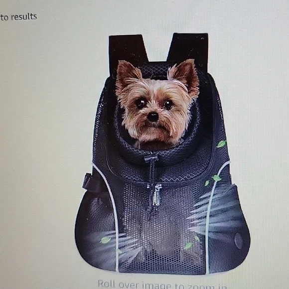 WOYYHO Medium pet dog carrier backpack ventilated mesh black travel 5-10 lb New