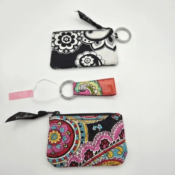 Vera Bradley ID Case Keychain Bundle Womens Floral Paisley Boho