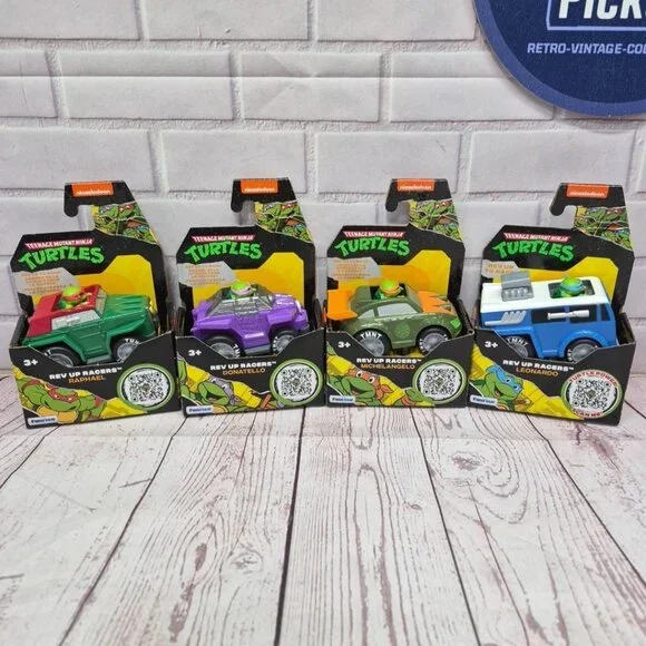 Teenage Mutant Ninja Turtles Rev Up Racers Complete Set Of 4, Sealed New