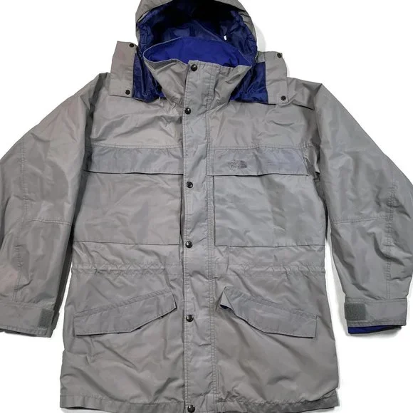 The North Face Gore-Tex Jacket Mens Medium VTG Made in USA Hooded Gray‎