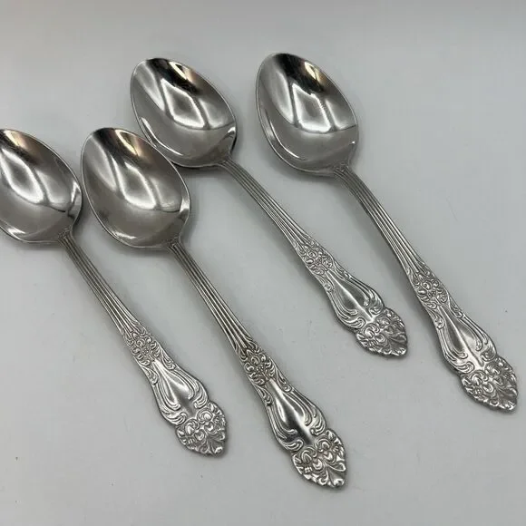 5 Oneida ARBOR AMERICAN HARMONY Stainless Tablespoons Pasta Beaded Flatware