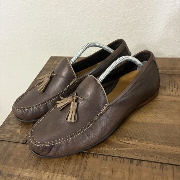 Cole Haan Hayes Tassel Loafer Driving Shoes Mens 10.5 Soft Leather Brown C31211