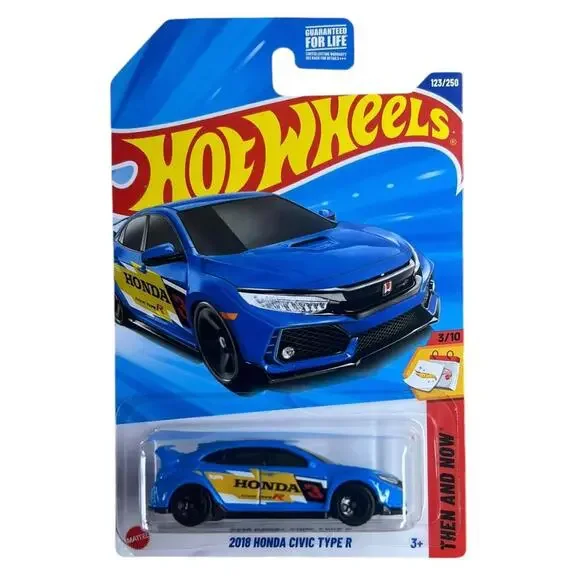 2025 Hot Wheels THEN AND NOW 3/10 2018 Honda Civic Type R 123/250 (Blue)