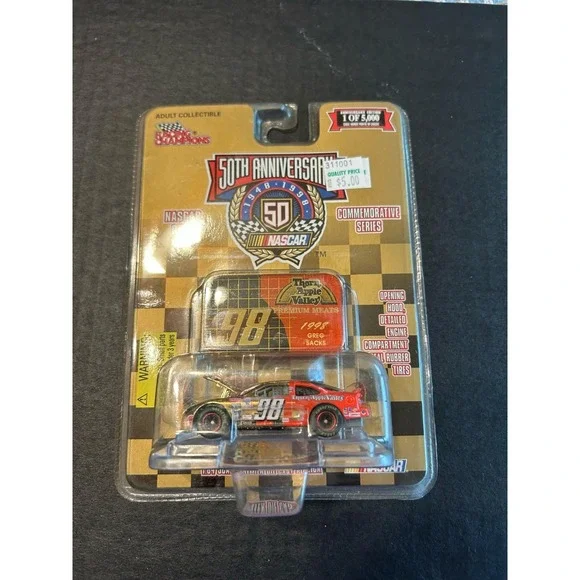 Racing Champions 50th Anniversary NASCAR #1 Greg Sacks Die Cast & Card 1998