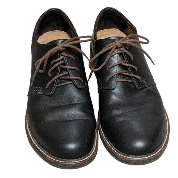 Noat Chief color block black brown lace up slip resistant shock relief loafer 13