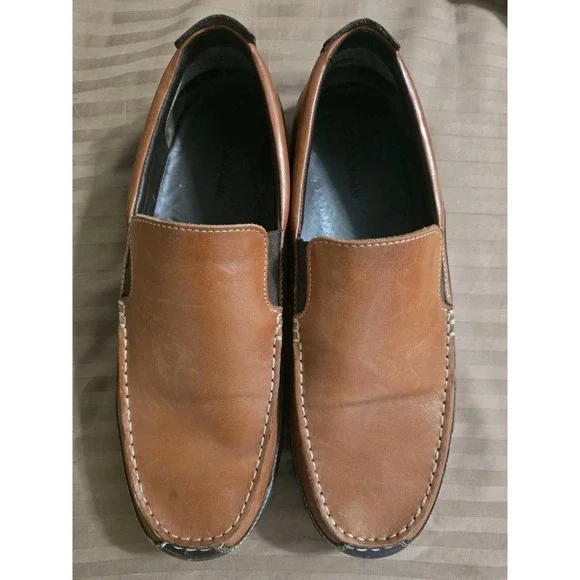 Mens Cole Haan Tucker Venetian Leather Slip-On Loafer Tan Brown Shoes Size 12W