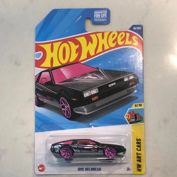 DMC DeLorean Toy Car - Black and Pink