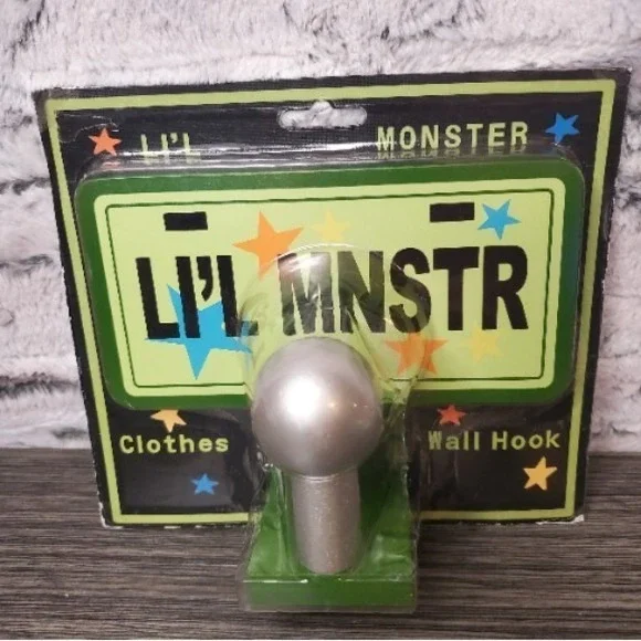 Boys Li'l Mnstr Little Monster Wall Hook License Plate Hanging Clothes Hanger