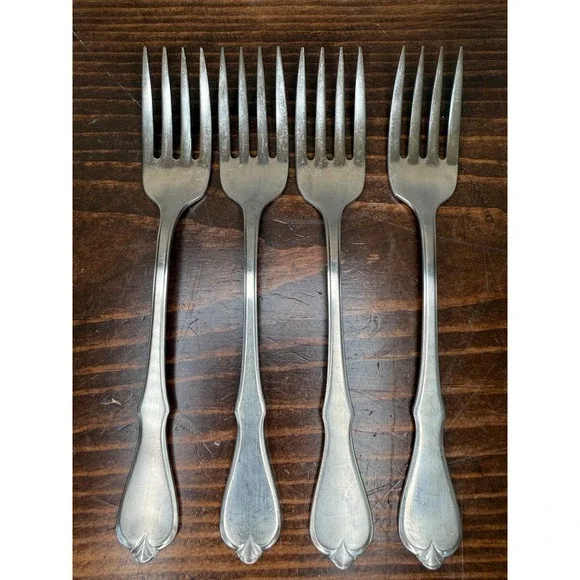 4 Oneida Wm A Rogers Premier Stainless American Freedom Dinner Forks USA Made