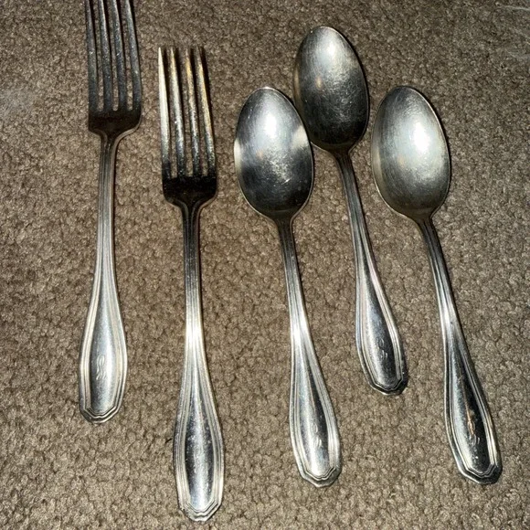 Vintage WM Roger And Sons Fork &Spoons Monogrammed 
