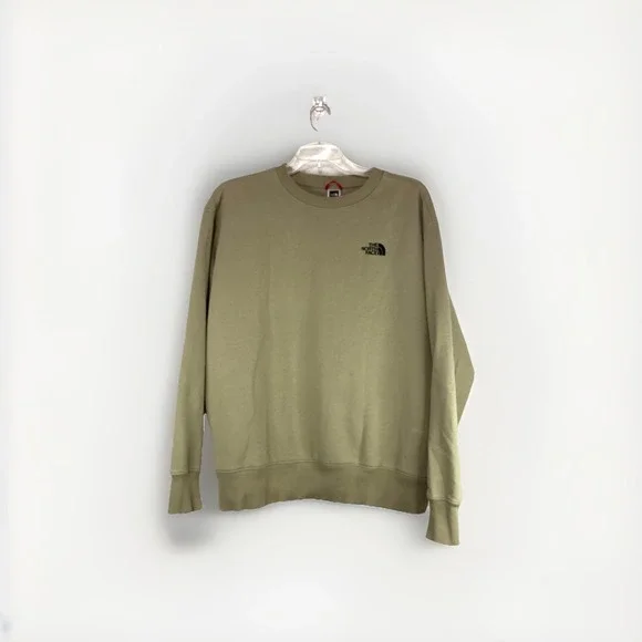 The North Face Mens XL Crewneck Sweatshirt Olive Green Embroidered Logo Fleece