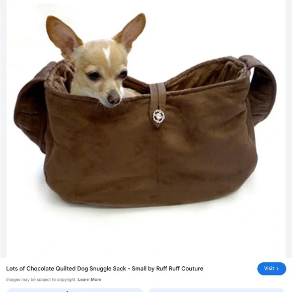 Brown Quilted Dog Snuggle Sack Ruff Ruff Couture