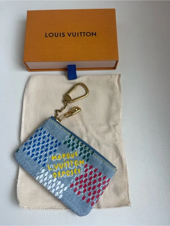 Louis Vuitton Key Pouch (Pochette Cles) crafted from LV Vers Damier Denim.