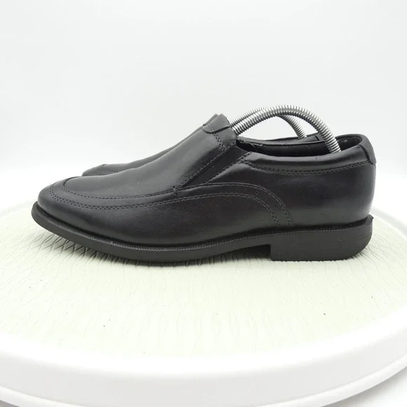 Nunn Bush Dylan 84738 Mens 9M Shoes Core Black Leather Moc Toe Slip On Loafers