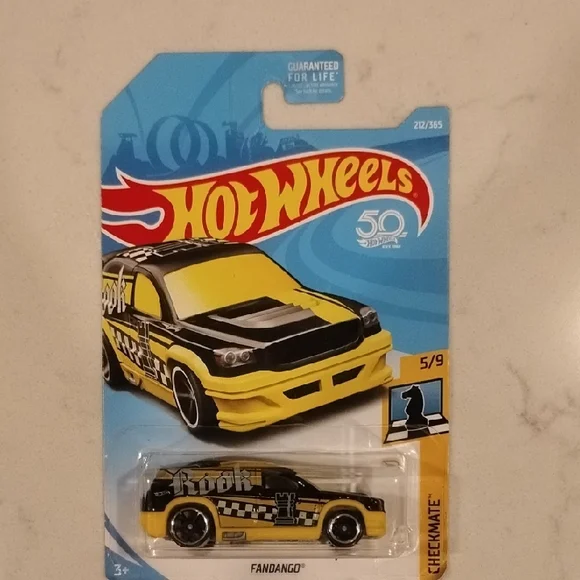 Mattel Hot Wheels Yellow and Black Checkmate Car