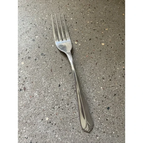 Cambridge Stainless KARLA KRYSTEN Inverted V Lines Plume SALAD‎ FORK 7.25