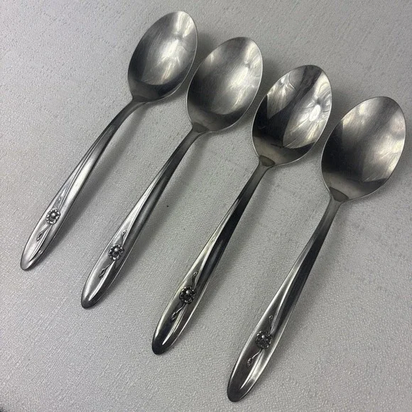Sears Roebuck Provincial Rose Stainless Soup‎ Spoon 7 1/4