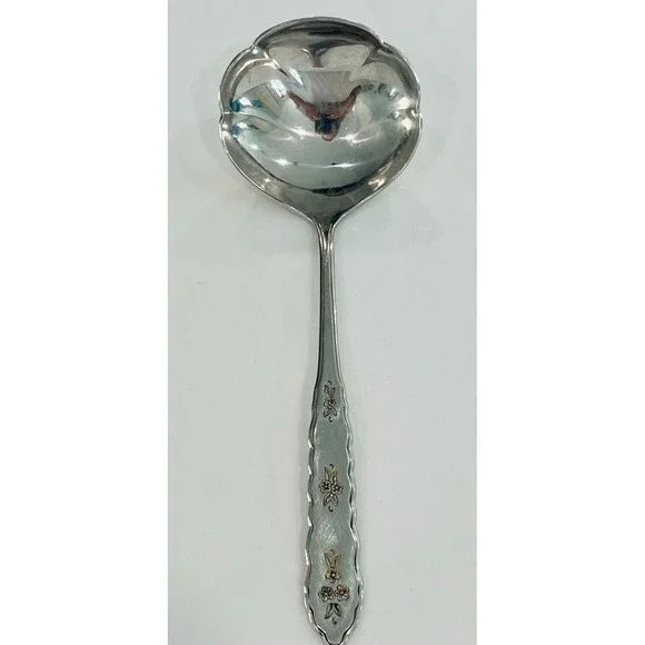 Oneida Gravy Ladle FLORAL BOUQUET Stainless Distinction‎ Silverware Flatware