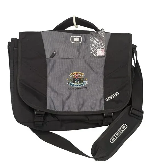 OGIO Upton Laptop Messenger Bag Black Model 417015 Des Moines Marathon Logo