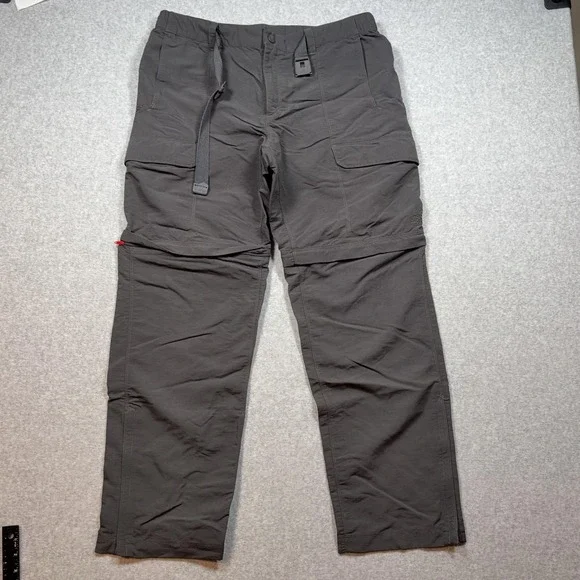 The North Face Pants Mens Large Gray Nylon Hiking Convertible Cargo Zip Off