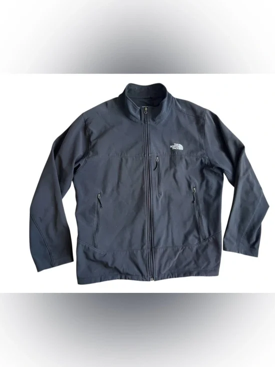 The North Face Men's Dark black Zip-Front Softshell Jacket