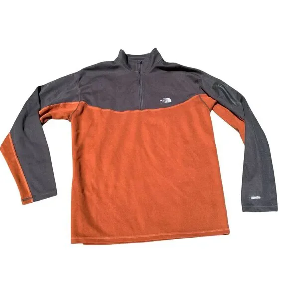 The North Face Flight Series orange gray 1/4 Zip Vapor Wick JACKET TOP MEN sz L